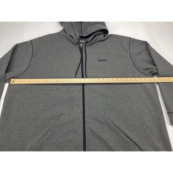 Reebok Full Zip Hoodie Jacket Mens 4XL Gray Speedwick Pockets Relaxed Fit - Picture 14 of 16